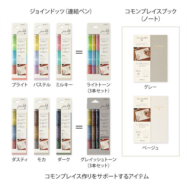 3色 連結ペン ジョインドッツ 3本入 [全2種類] 丸型ペン先 デザインフィル(ミドリ) 38141/2 [M便 1/3]