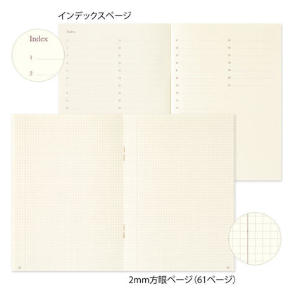 ノート コモンプレイス A6 [全2色] 2.5mm方眼罫 しおり付き デザインフィル(ミドリ) 15362/3 [M便 1/4]
