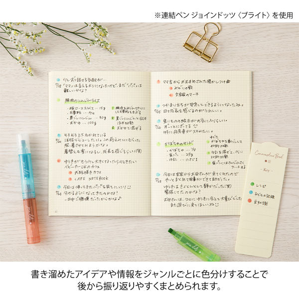 ノート コモンプレイス A6 [全2色] 2.5mm方眼罫 しおり付き デザインフィル(ミドリ) 15362/3 [M便 1/4]