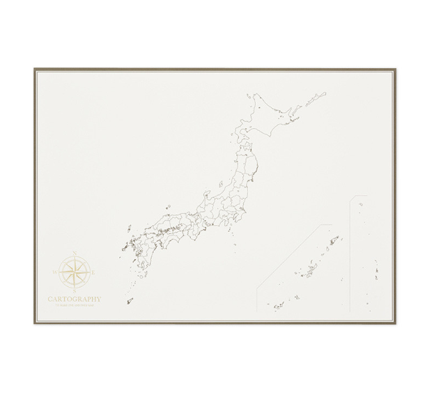 《カルトグラフィー》大人の白地図 [ポスター/A3] ニホン　 マルアイ 82-CG-A3J *ネコポス不可*