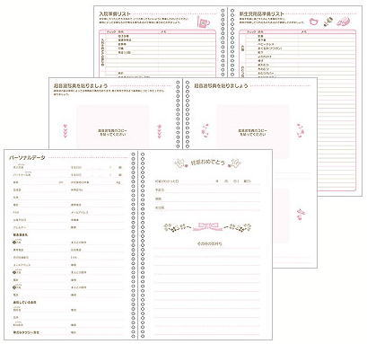 出産準備ダイアリー　 ミドリ／デザインフィル　28-26006 [M便 1/1]