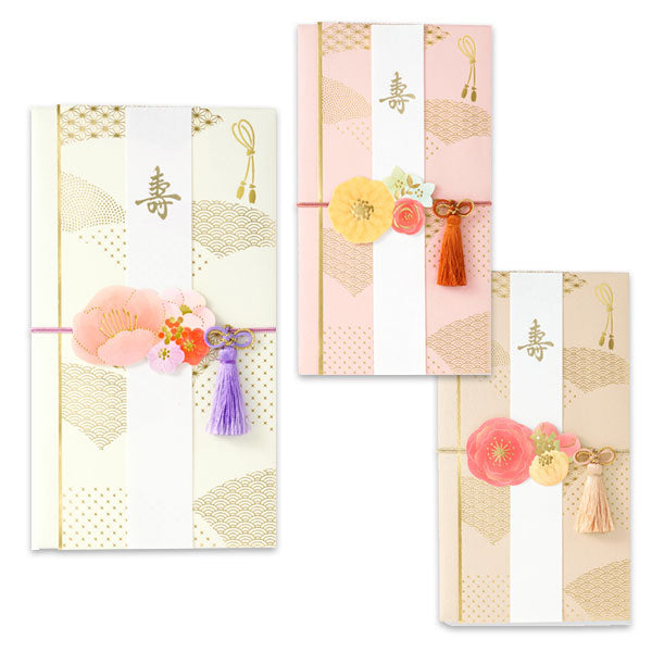 ご祝儀袋 花飾り金封 [全3色] 1枚入り マルアイ キ30 [M便 1/4]