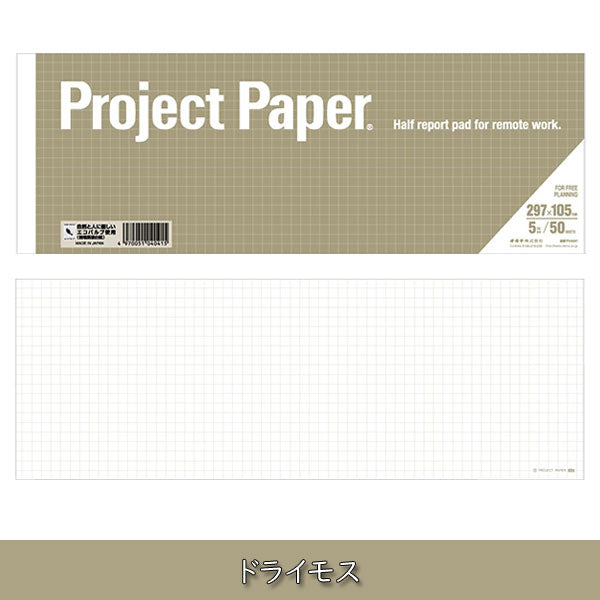 Project Paper《プロジェクトペーパー》A4ハーフサイズ 5mm方眼 50シート [全5色] オキナ 170-PH150* 【ネコポス可】 [M便 1/6]