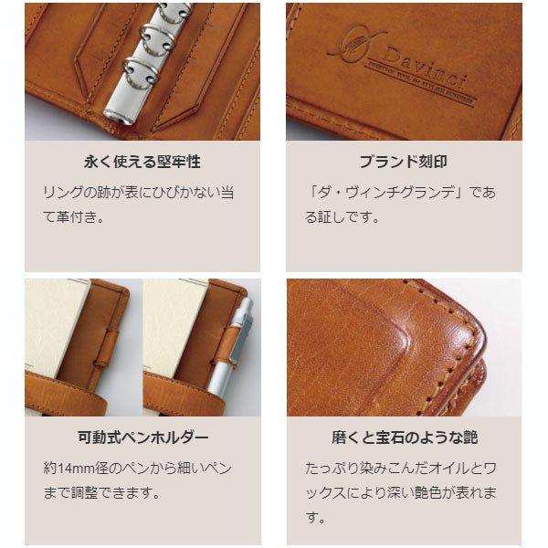 ダ・ヴィンチ  グランデ  ロロマクラシック  聖書サイズ   システム手帳 リング径24mm　[全7色]　 レイメイ藤井 DB3014＊