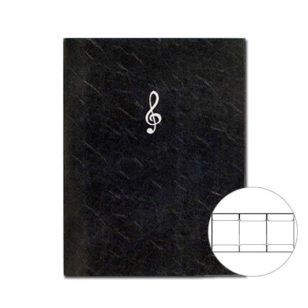 トリプル楽譜シートホルダー MUSIC FOR LIVING [ブラック] A4＆A3用紙対応 ナカノ FL-160T
