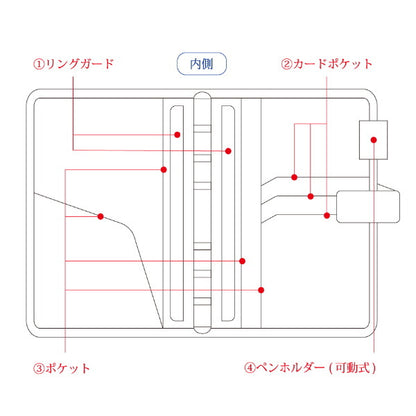 ASHFORD システム手帳 シルフ BIBLE(B6) 15mm  ベルト [7213] バイブルサイズ [ネイビー]  アシュフォード 7213-077