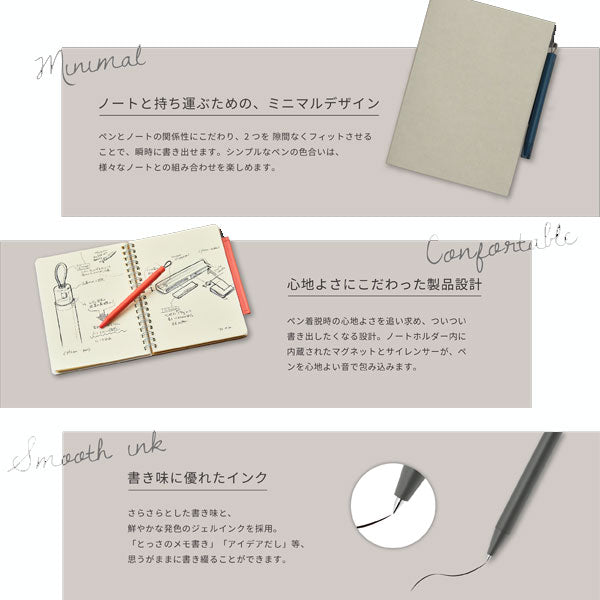 pitan（ピタン） [全4色] ノートホルダー付きジェルボールペン 0.5mm ゼブラ P-JJ115