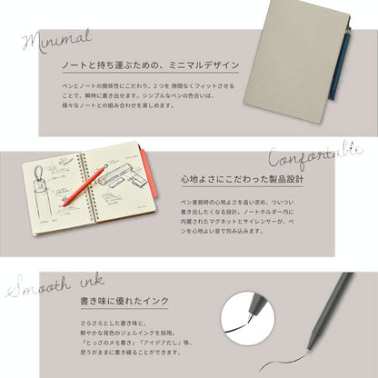 pitan（ピタン） [全4色] ノートホルダー付きジェルボールペン 0.5mm ゼブラ P-JJ115