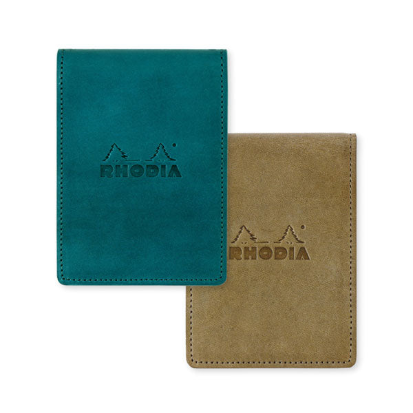 【限定】RHODIA《ロディア》オーガナイザー Chic/シック＜カーキ/ターコイズ＞ 8×11cm ミニ3穴 牛革 ロディア CF11OGZ01