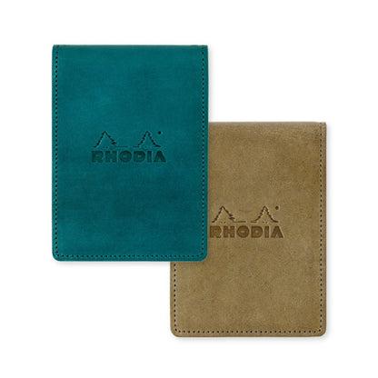 【限定】RHODIA《ロディア》オーガナイザー Chic/シック＜カーキ/ターコイズ＞ 8×11cm ミニ3穴 牛革 ロディア CF11OGZ01
