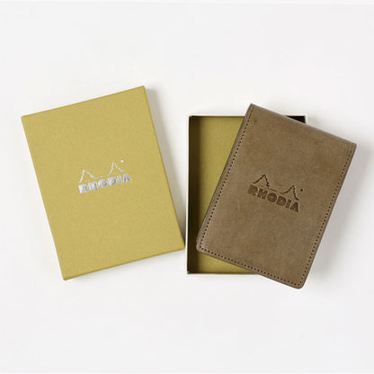 【限定】RHODIA《ロディア》オーガナイザー Chic/シック＜カーキ/ターコイズ＞ 8×11cm ミニ3穴 牛革 ロディア CF11OGZ01