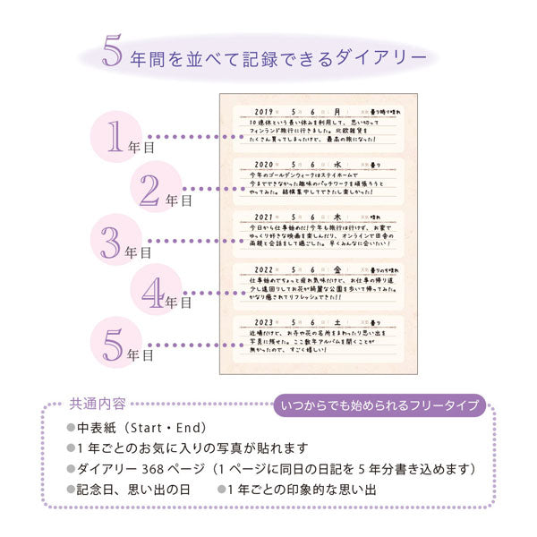 Tomoko Hayashi 5年日記 全2種類 Clothes-Pin(クローズ・ピン) DI-16352/3 [M便 1/1]