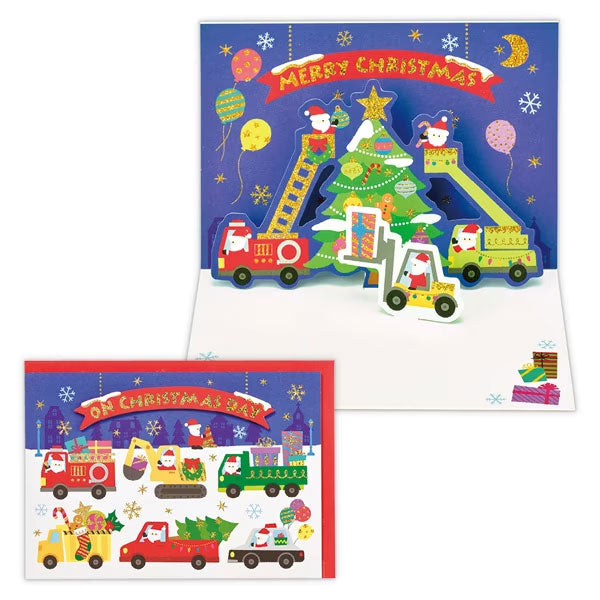 立体カード クリスマスはたらく車ll 日本ホールマーク 828-530 [M便 1/6]