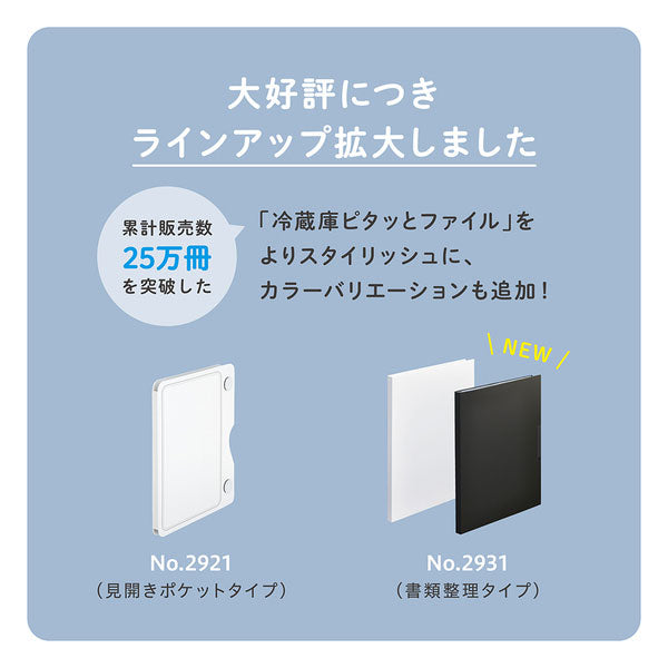 《スキットマン》 冷蔵庫ピタッとファイル 書類整理タイプ [全2色] キングジム 2931