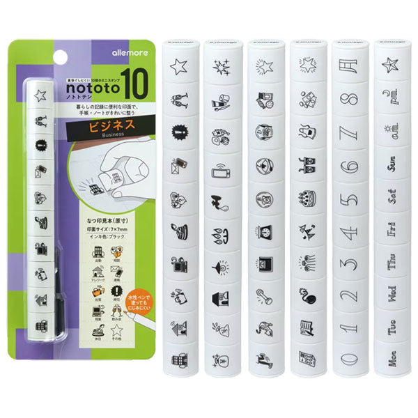 nototo 10 (ノトトテン) 10個のミニスタンプ [全6種類] シヤチハタ PEL-TC*/H [M便 1/8]