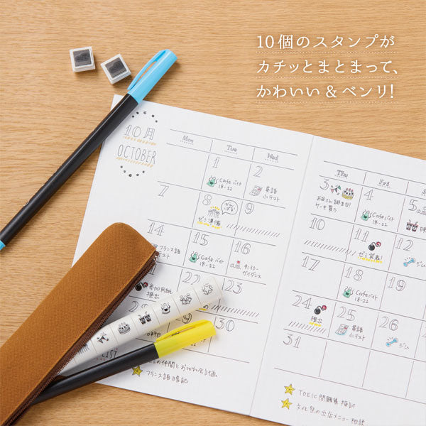 nototo 10 (ノトトテン) 10個のミニスタンプ [全6種類] シヤチハタ PEL-TC*/H [M便 1/8]