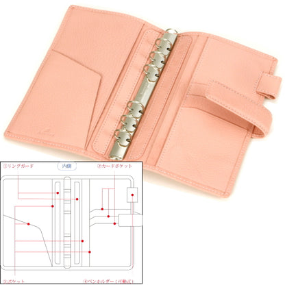 ASHFORD システム手帳 シルフ BIBLE(B6) 15mm  ベルト [7213] バイブルサイズ ピンク  アシュフォード 7213-040