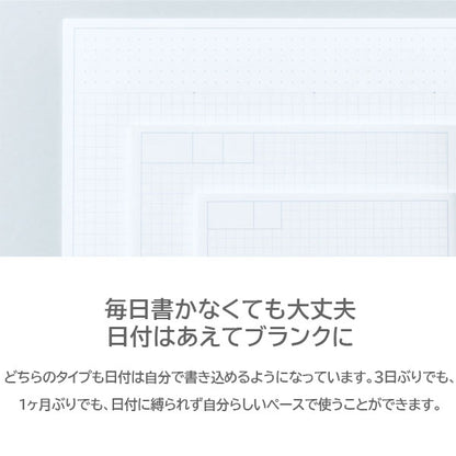 手帳のように使えるノート HITOTOKI NOTE 専用リフィル パスポートサイズ/コミックサイズ/スクエアサイズ デイリータイプ ドット方眼 [全3種類] キングジム HNR-P01/C01/S01 [M便 1/4]