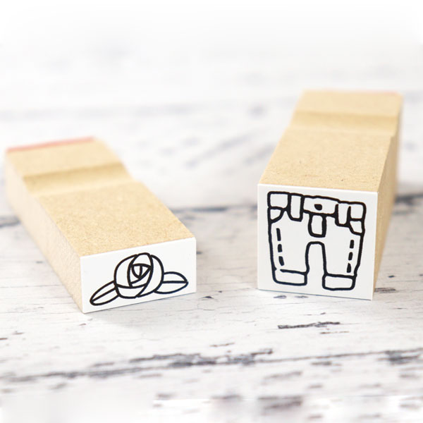 オリジナル irodori stamp バラ/デニム 中国ゴム印 イロドリスタンプ [M便 1/40]