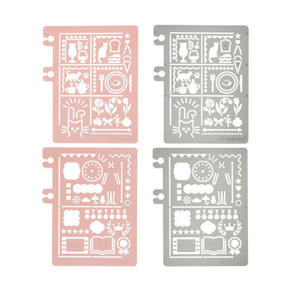 Rollbahn《 ロルバーン》 ポケット付メモ用 テンプレート デコレーション A/B [全4種類] デルフォニックス 50117A/B-522/704 [M便 1/30]