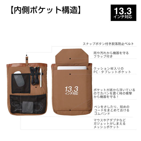 ジプト《ZIPTO》マチがひろがるPCトート 13.3インチ対応 ナイロンタイプ/PUタイプ [全5種] キングジム 8460/8462