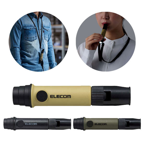 防災 乾電池式懐中電灯 笛タイプ [全3色] エレコム(elecom) DE-KD03