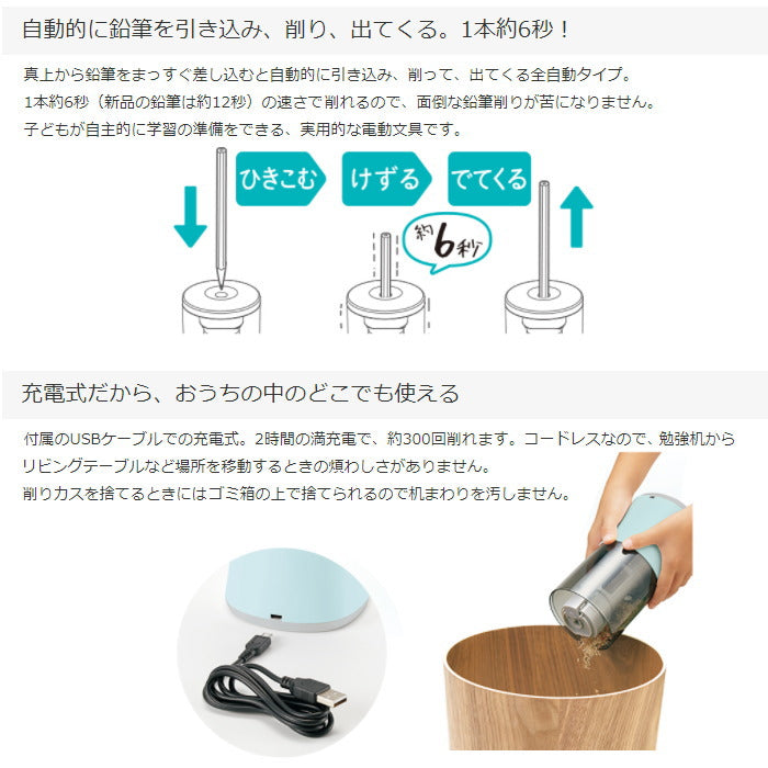 全自動鉛筆削り （サシテミ） プラス [全3色] ※保証書付き 84-017/018