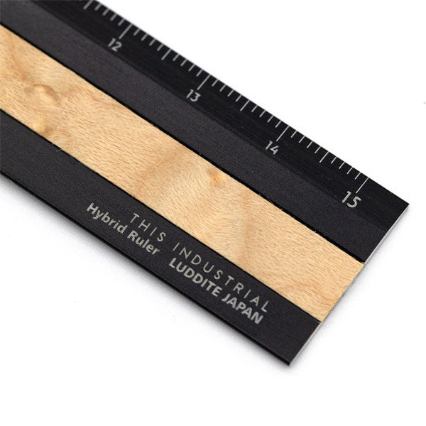 (12/3園田)THIS INDUSTRIAL Fine Wood Hybrid Ruler [全4種] 15cm ルーラー 定規 ラダイト《Luddite》LDTI-HRW［M便 1/10］