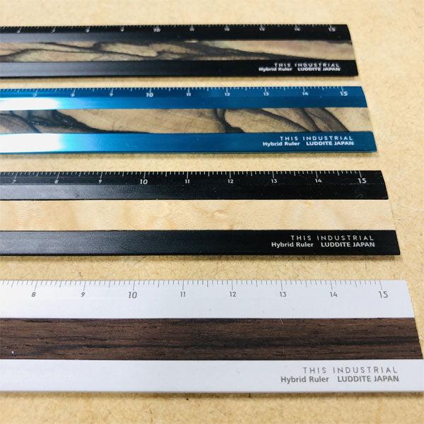 (12/3園田)THIS INDUSTRIAL Fine Wood Hybrid Ruler [全4種] 15cm ルーラー 定規 ラダイト《Luddite》LDTI-HRW［M便 1/10］