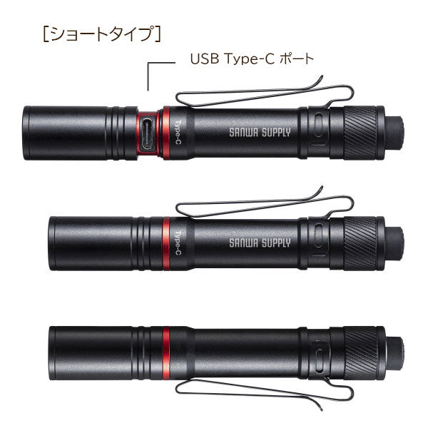 【12/12角乢】ペン型ライト ショートタイプ/ロングタイプ サンワサプライ LED-PEN2/3BK [M便 1/10]