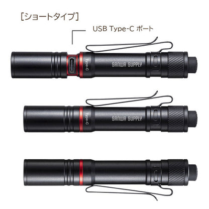 【12/12角乢】ペン型ライト ショートタイプ/ロングタイプ サンワサプライ LED-PEN2/3BK [M便 1/10]