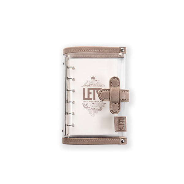 12/19塚LETSクリアシステム手帳 mini6サイズ [mostro グレージュ] 文匠 L24-SM-GR 【送料無料*】