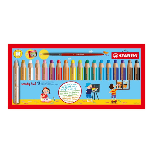 STABILO 色鉛筆 ウッディー3in1 [18色セット] スタビロ 880-18-3