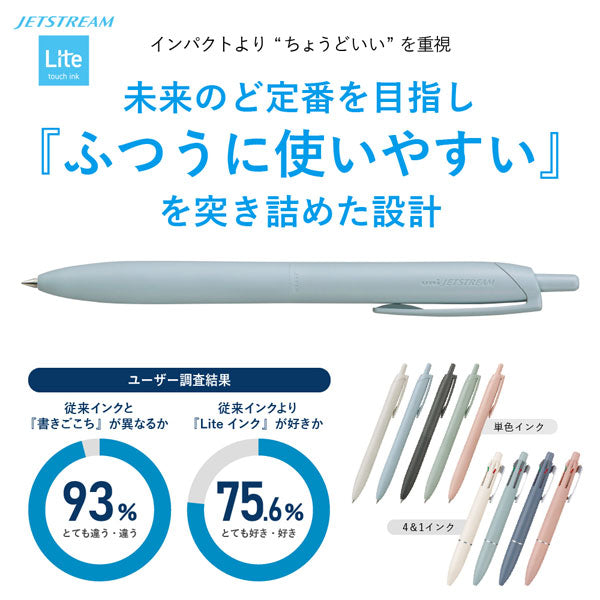 【限定】ジェットストリーム シングル《JETSTREAM》単色ボールペン Lite touch ink 黒［全2色］0.5mm 三菱鉛筆 SXNLS05. [M便 1/15]