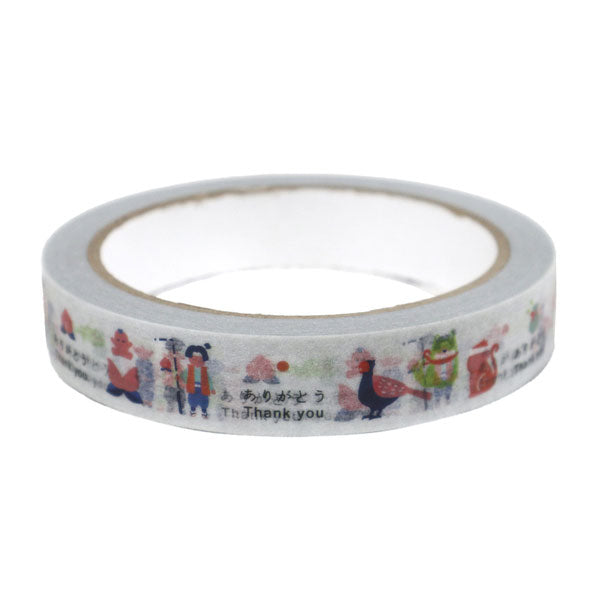 【当店オリジナル】mt マスキングテープ 太巻きタイプ 18mm×30m [桃太郎 ありがとう] 1巻入り カモ井加工紙 ｵﾘｼﾞﾅﾙMT-F01 [M便 1/4]