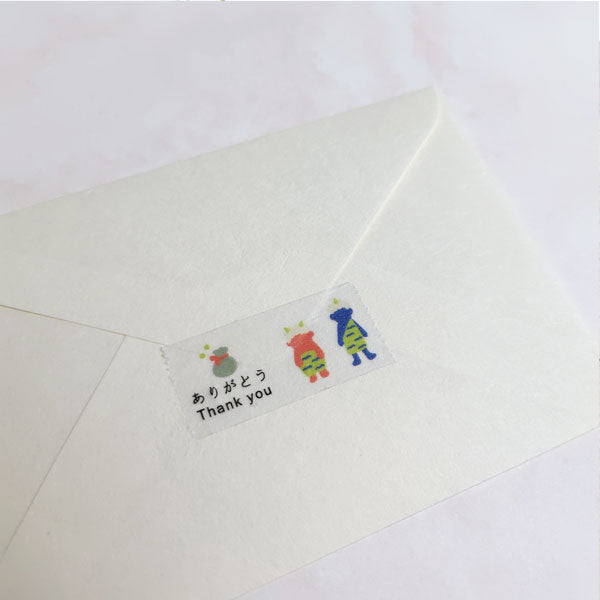【当店オリジナル】mt マスキングテープ 太巻きタイプ 18mm×30m [桃太郎 ありがとう] 1巻入り カモ井加工紙 ｵﾘｼﾞﾅﾙMT-F01 [M便 1/4]