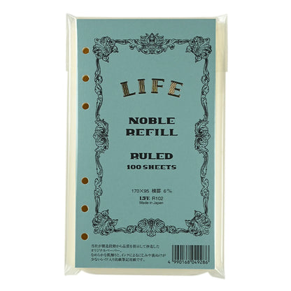 ノーブルリフィル NOBLE REFILL 横罫6mm 100枚 ライフ〔LIFE〕R102 [M便 1/5]