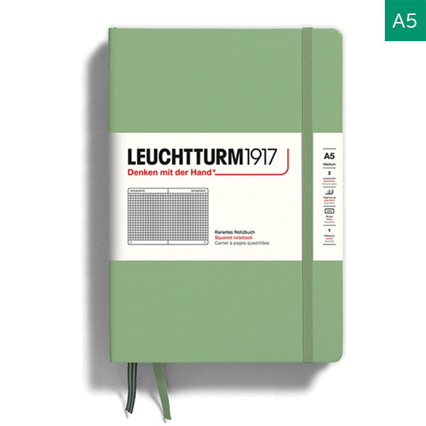 LEUCHTTURM1917(ロイヒトトゥルム) ノート ミディアム A5 Spuared(方眼罫) セージ ロイヒトトゥルム 361583 [M便 1/1]
