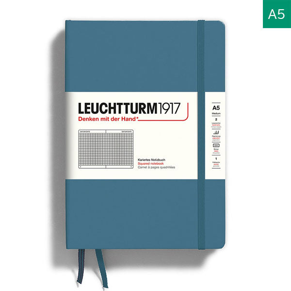 LEUCHTTURM1917(ロイヒトトゥルム) ノート ミディアム A5 Spuared(方眼罫) ストーンブルー ロイヒトトゥルム 363336 [M便 1/1]