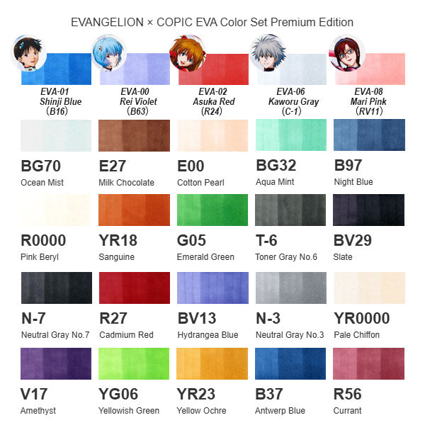 エボカ　賞品セット4枚 EVANGELION×COPIC EVA Color Set Premium TOO 855-12502133 【送料無料