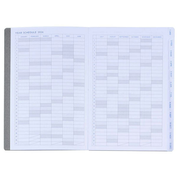 2026 ダイアリーリフィル A6 ホリゾンタル 《ウィークリー》 2026年1月・月曜始まり デルフォニックス 260001 [M便 1/8]