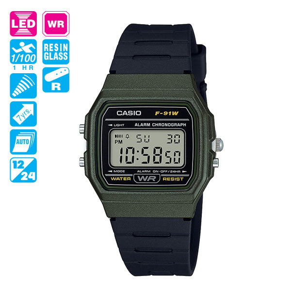 CASIO COLLECTION POP 腕時計 デジタル液晶 軽量薄型 CASIO(カシオ) F-91WM-3AJH [M便 1/4]