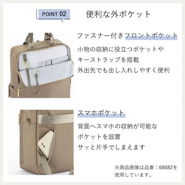 フィッテム ビジネスリュック［全4色］ 12L［A4ファイル/13.3インチPC対応］エース 68681【送料無料*】