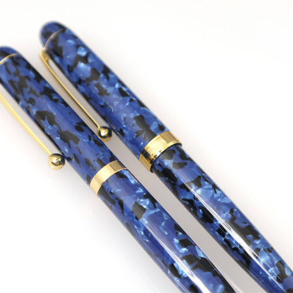 アセテートボールペン【群青】太軸/細軸タイプ [中字] ≪化粧箱付き