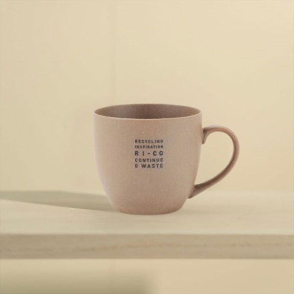 GOOD MORNING マグカップ 300 [ナチュラル] ロゴ入り 再生備前 the continue RI-CO MUG300-N-01 専用ボックス入り