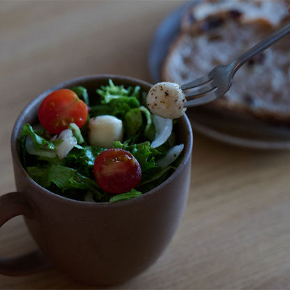 GOOD MORNING マグカップ 300 [ナチュラル] ロゴ入り 再生備前 the continue RI-CO MUG300-N-01 専用ボックス入り