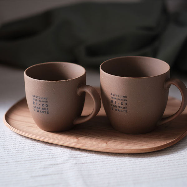 GOOD MORNING マグカップ 300 [ナチュラル] ロゴ入り 再生備前 the continue RI-CO MUG300-N-01 専用ボックス入り