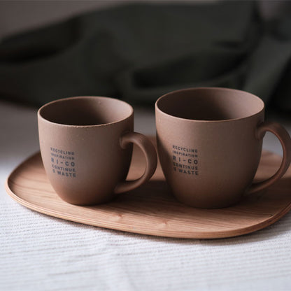 GOOD MORNING マグカップ 300 [ナチュラル] ロゴ入り 再生備前 the continue RI-CO MUG300-N-01 専用ボックス入り