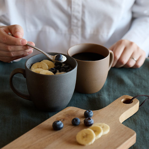 GOOD MORNING マグカップ 300 [グレイカラー]  再生備前 the continue RI-CO MUG300-G-00 専用ボックス入り