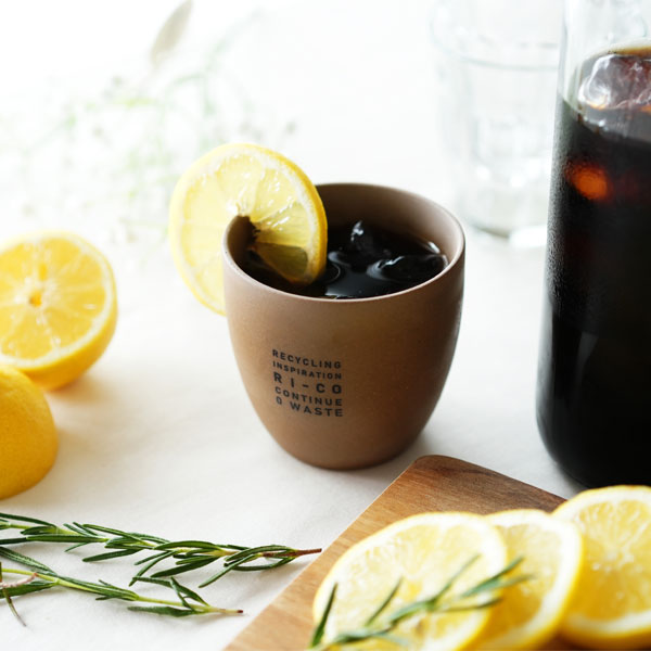 GOOD MORNING カップ [ナチュラル] ロゴ入り 再生備前 the continue RI-CO CUP-N-01 専用ボックス入り